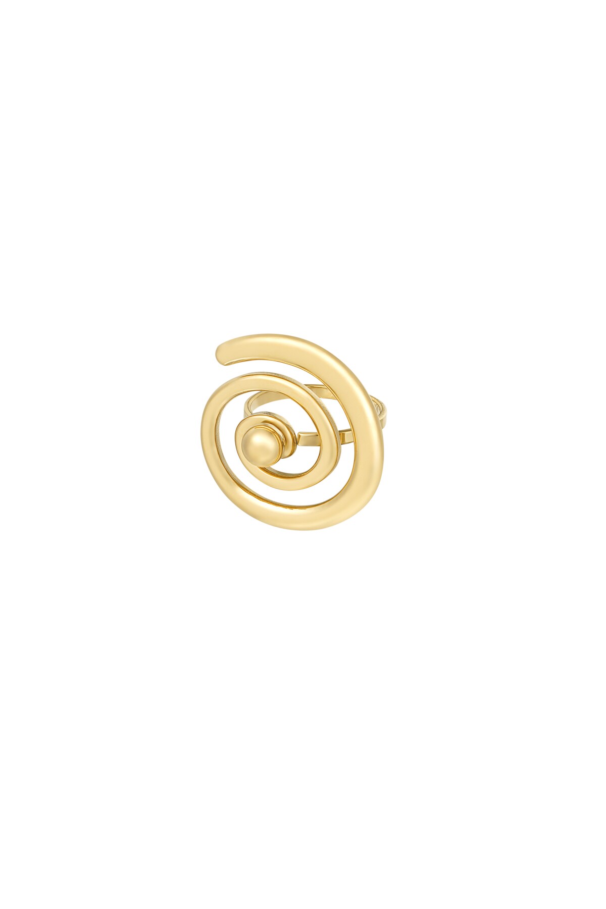 Swirly Pearl ring - Gold color 