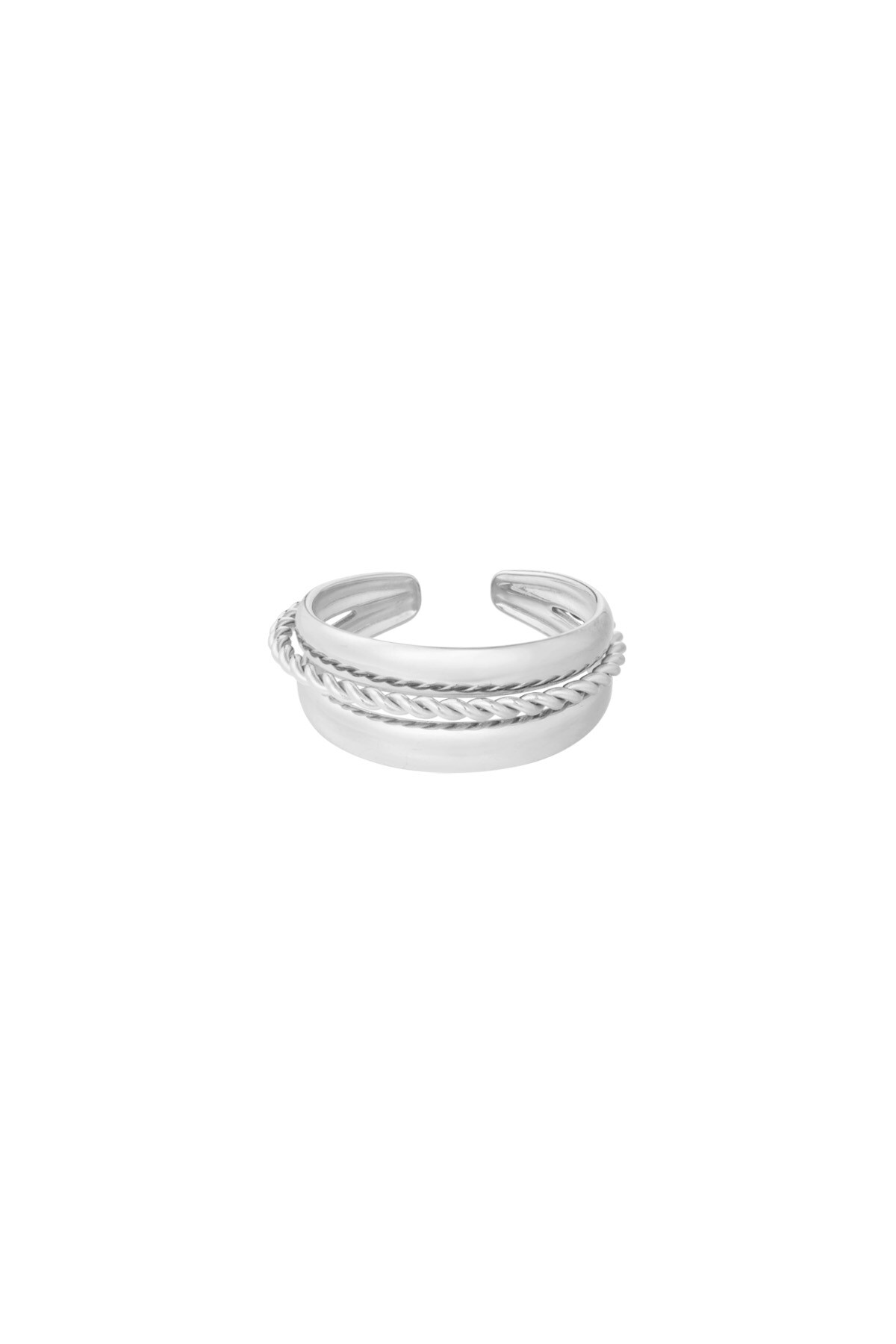 Triple Rings ring - Silver color h5 