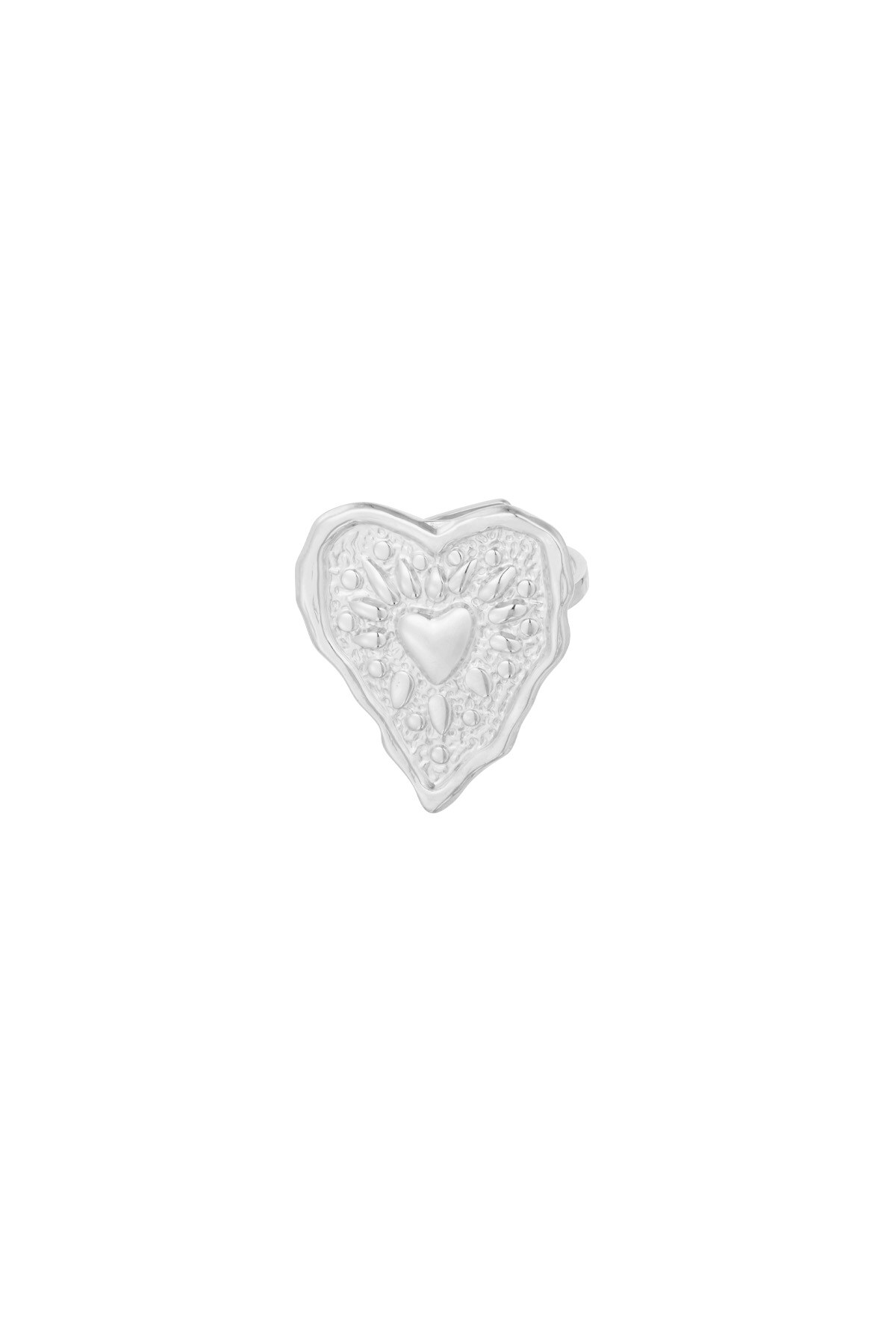 Ring wrinkle heart - Silver color h5 Picture3