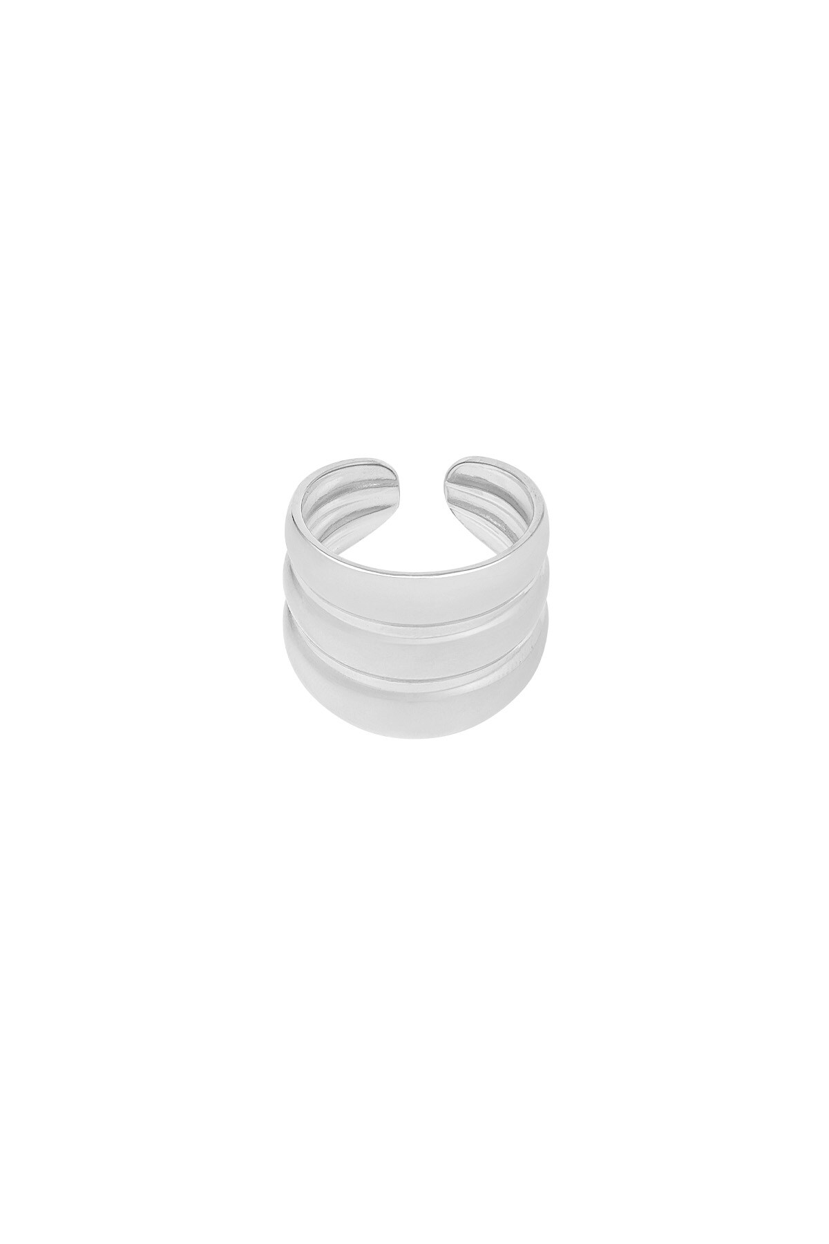 Three in a Row ring - Silver color h5 