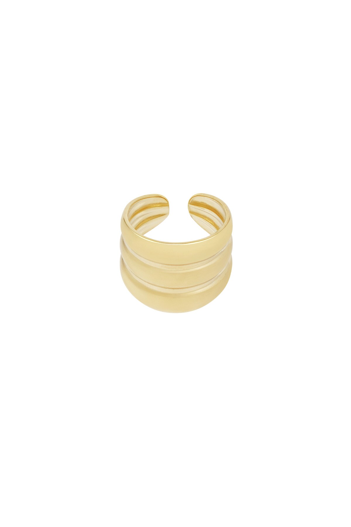 Three in a Row ring - Gold color h5 