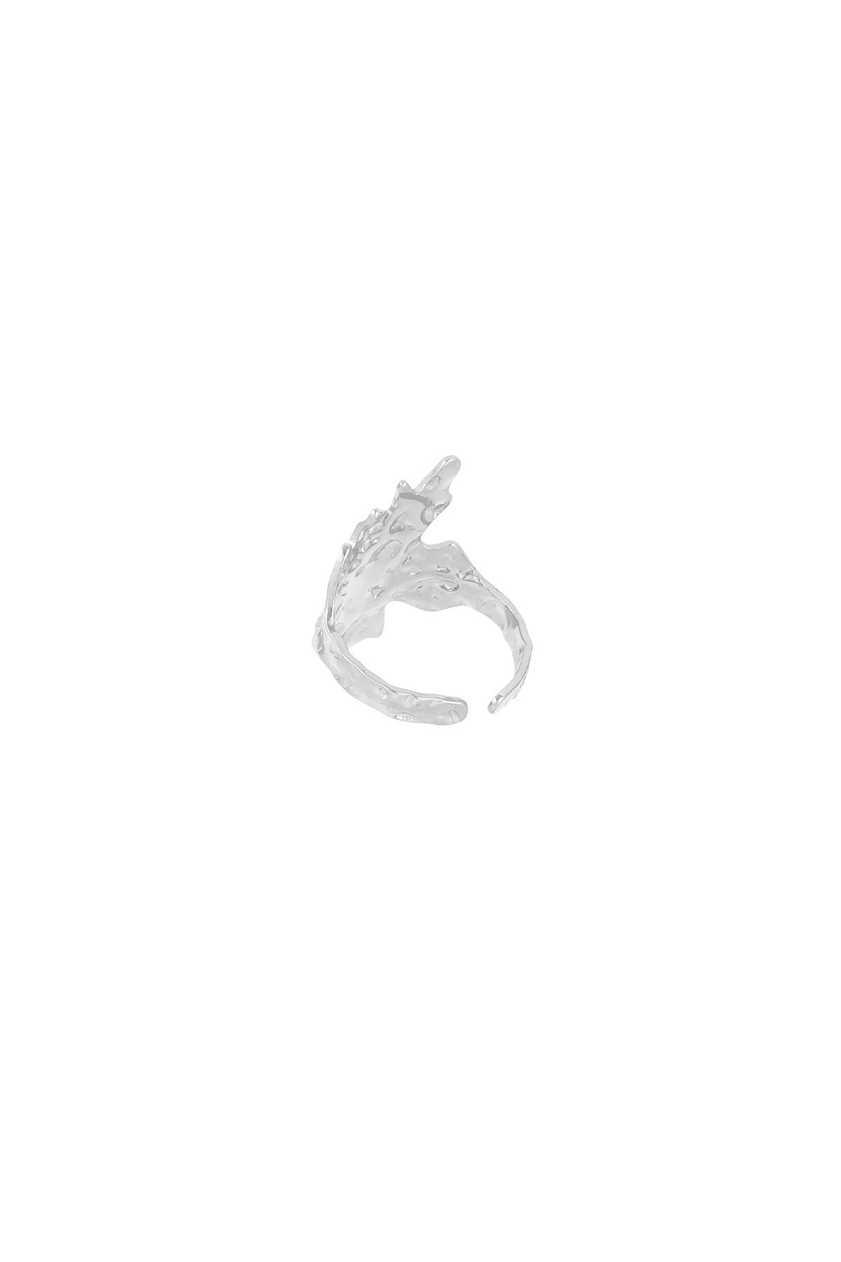 Abstract Texture ring - Silver color h5 Picture4