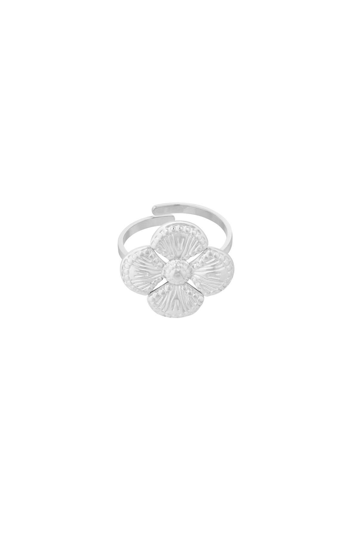 Ring luxury clover - Silver color h5 