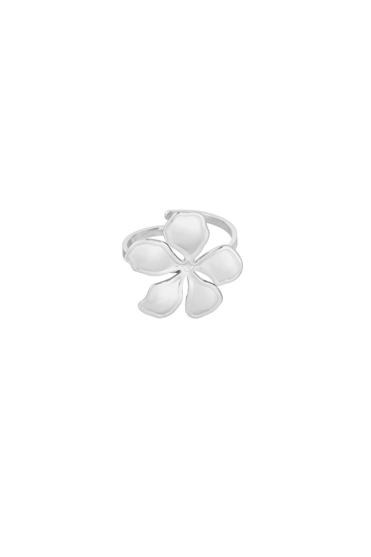 Ring glitz flower - Silver color h5 