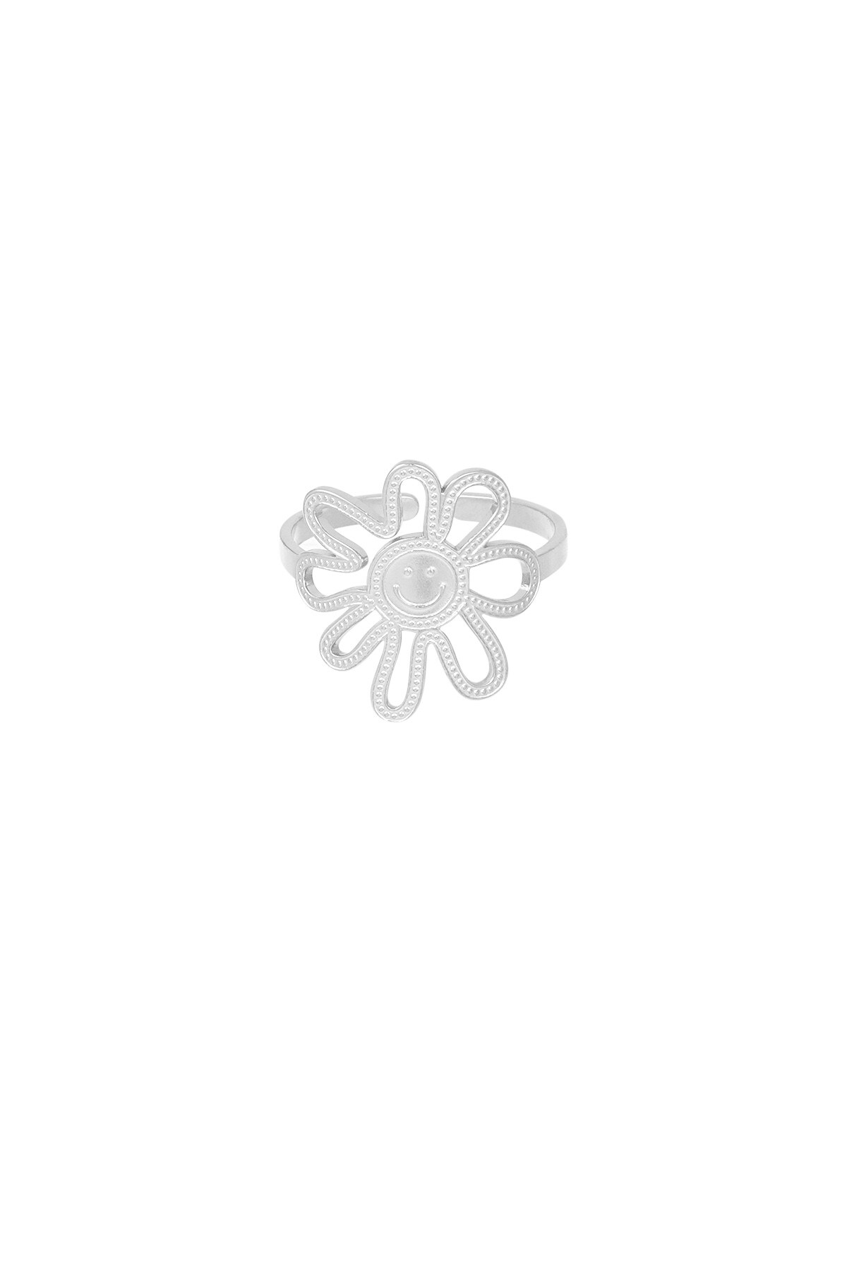 Happy Flowergirl ring - Silver color h5 