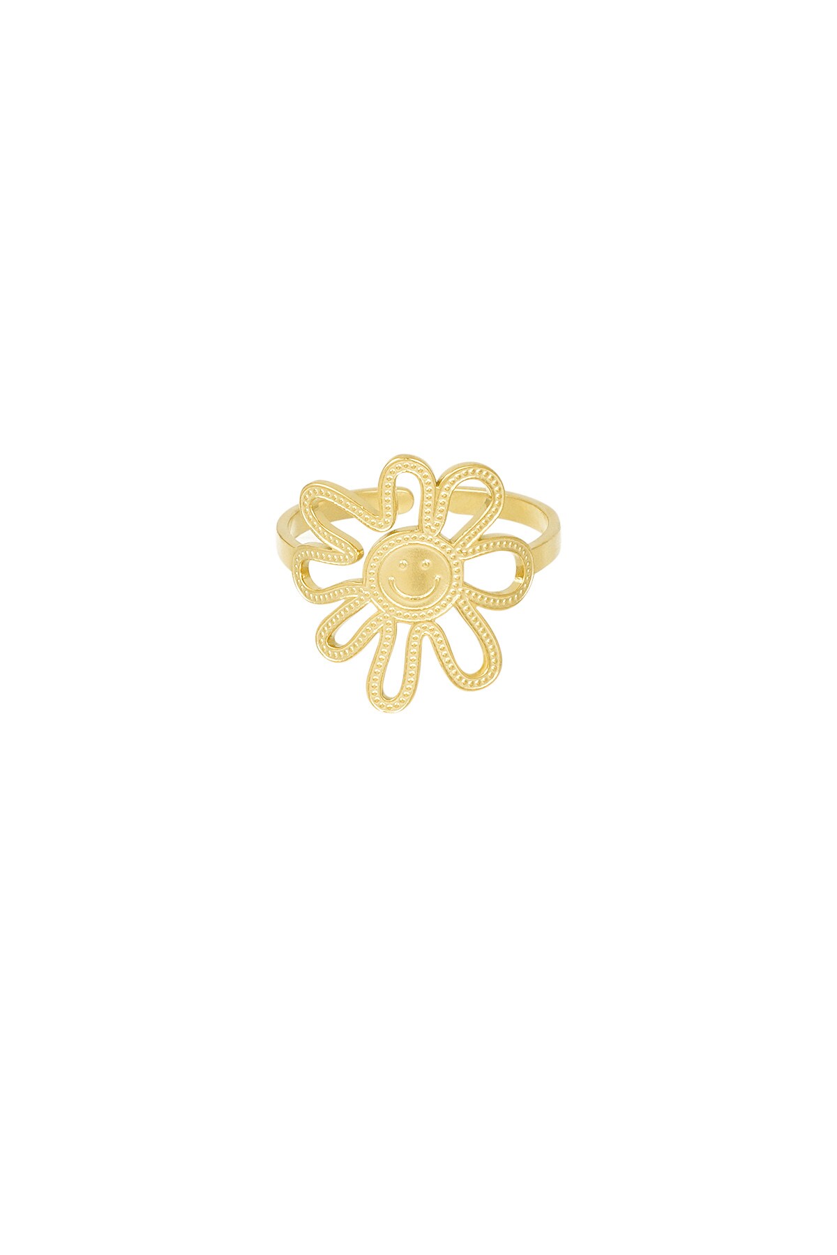 Happy Flower Girl ring - Gold color h5 