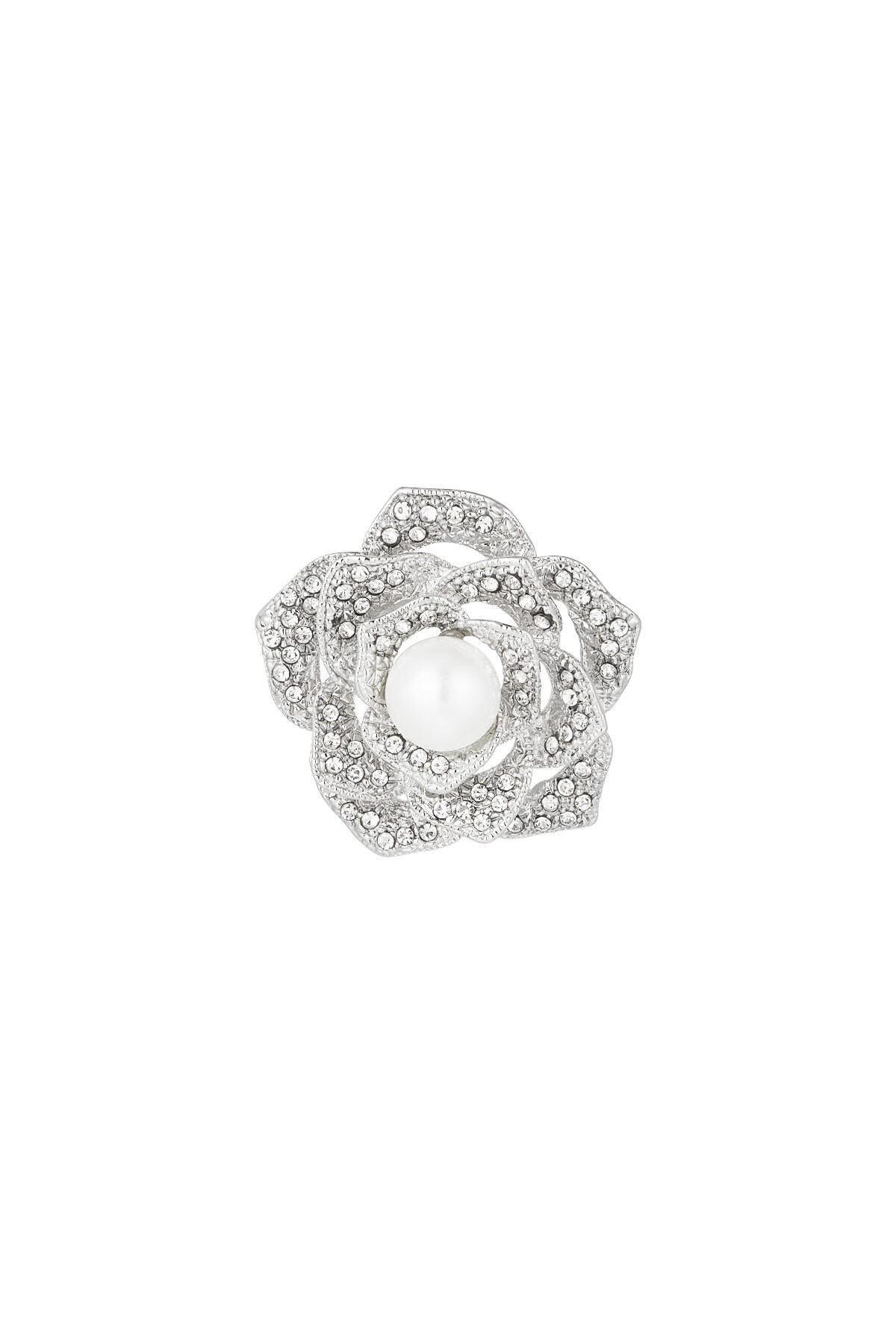 Blooming grace brooch - Silver color h5 