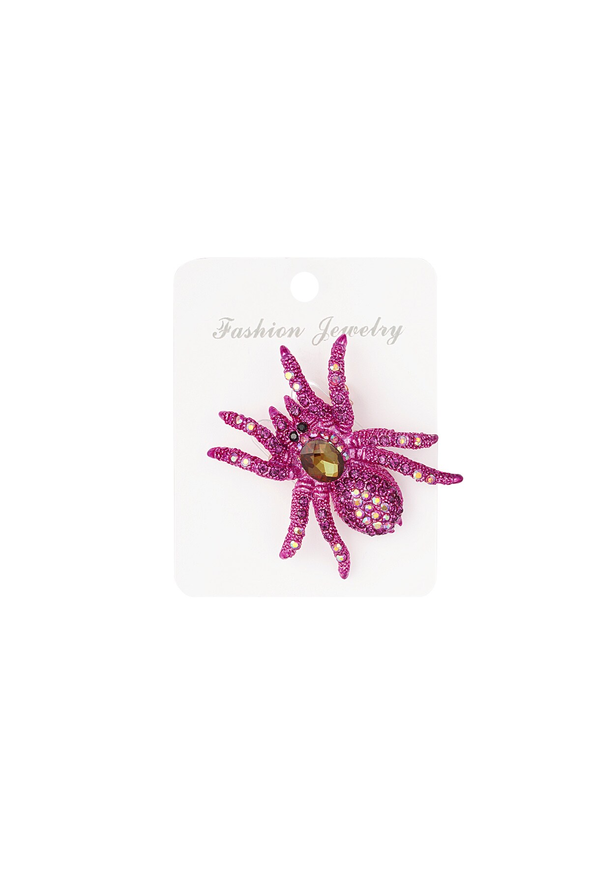 Glimmer spider brooch - fuchsia Picture4