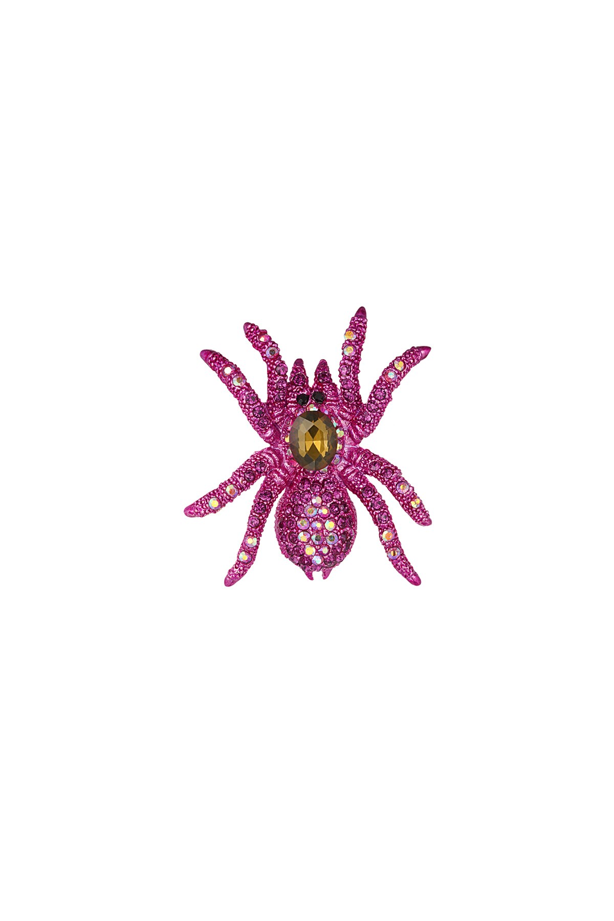 Glimmer spider brooch - fuchsia h5 