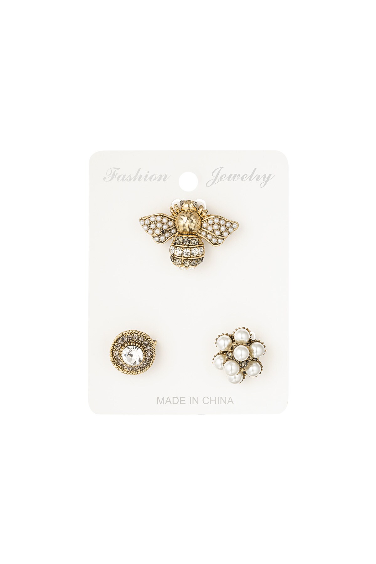 Brooches trio busy bee - white gold Picture4