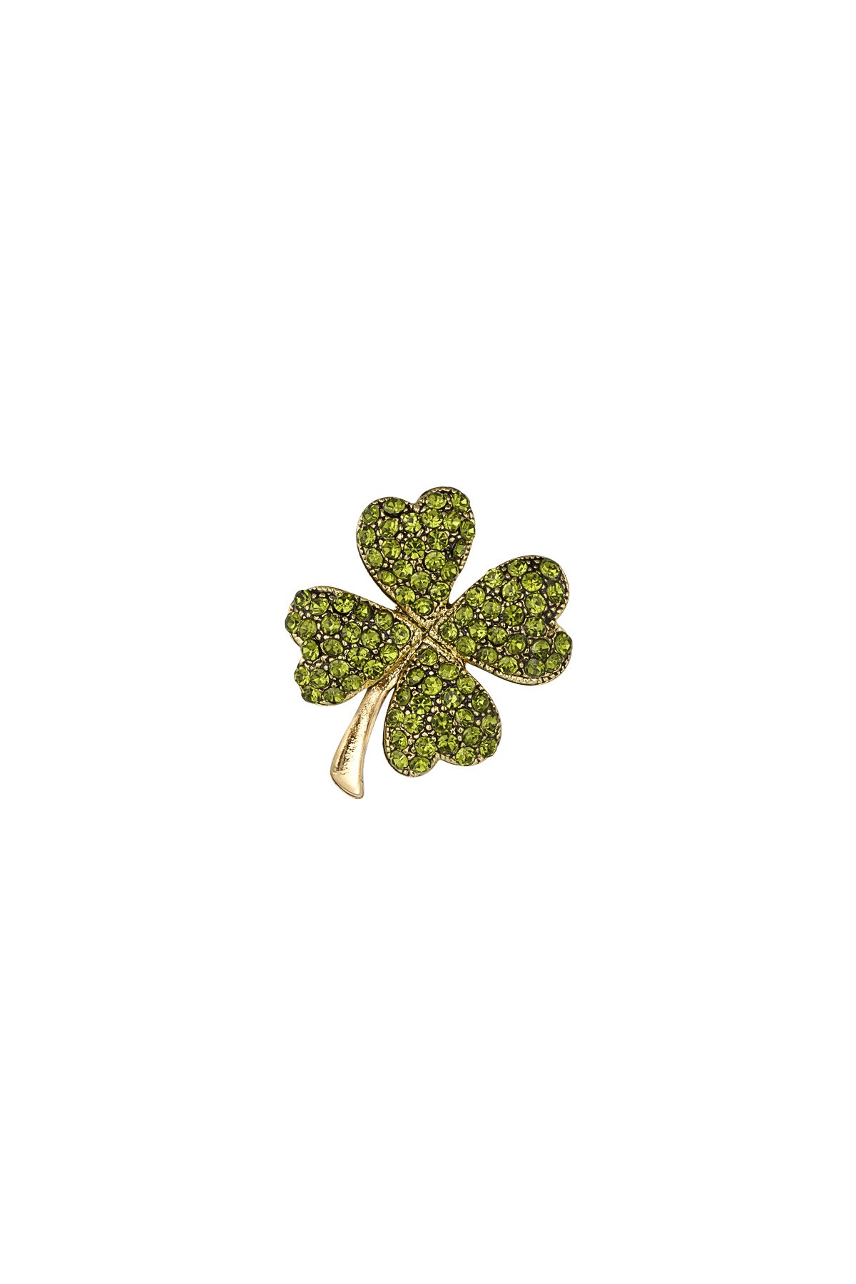 Brooch four-leaf clover - green 