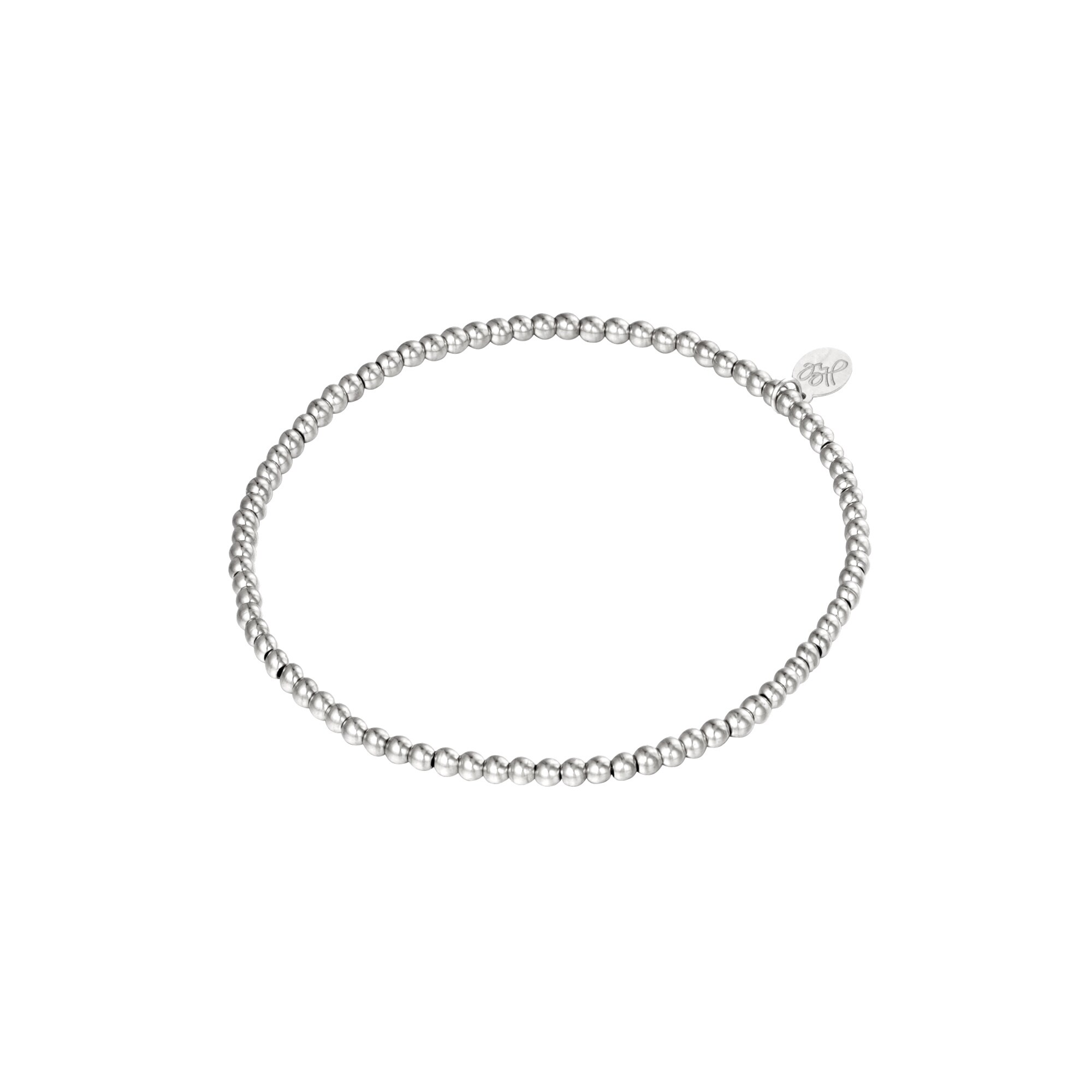 Silver color / Bracelet Small Beads Silver Stainless Steel-2.5MM 