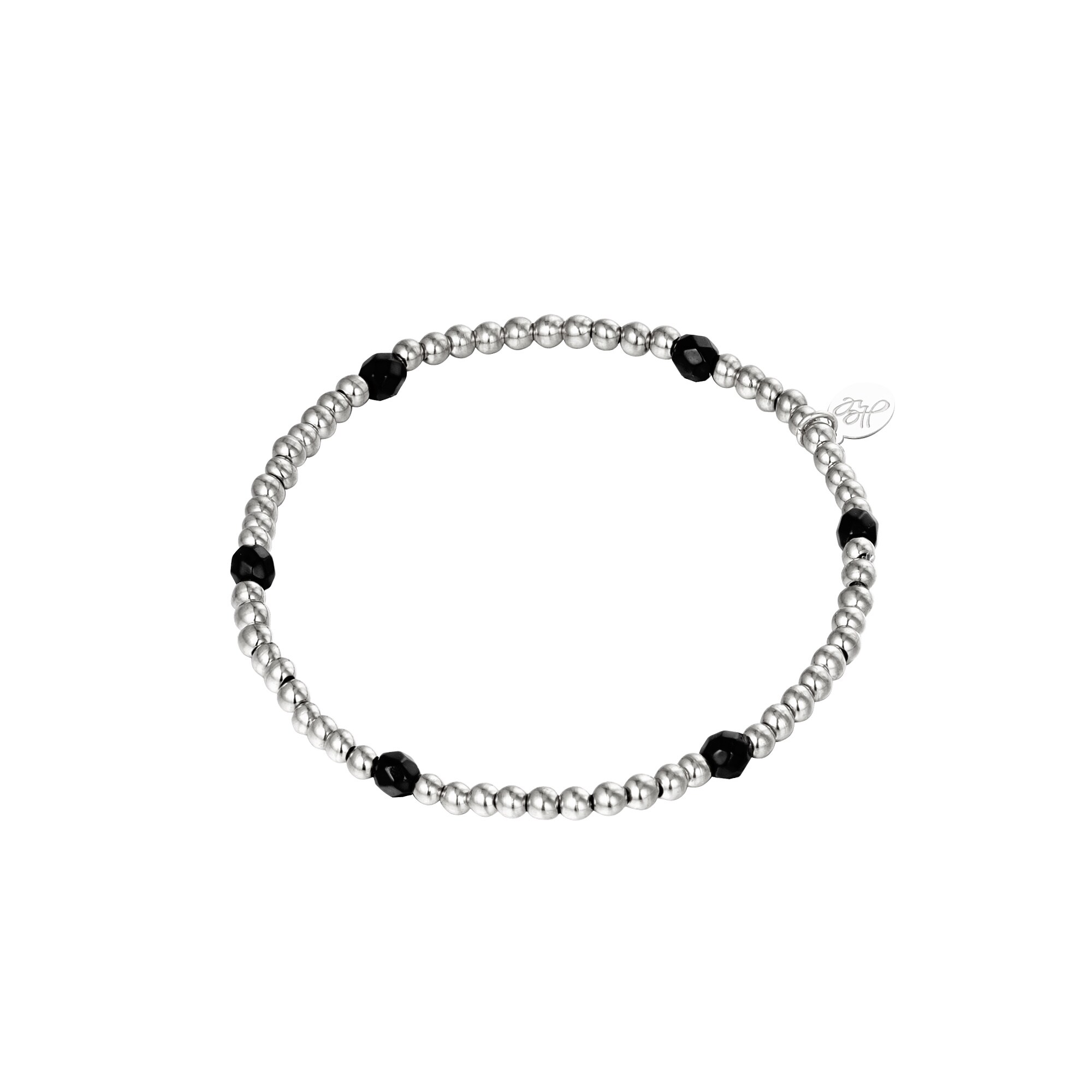 Silver color / Bracelet Diamond Beads Silver Stainless Steel 