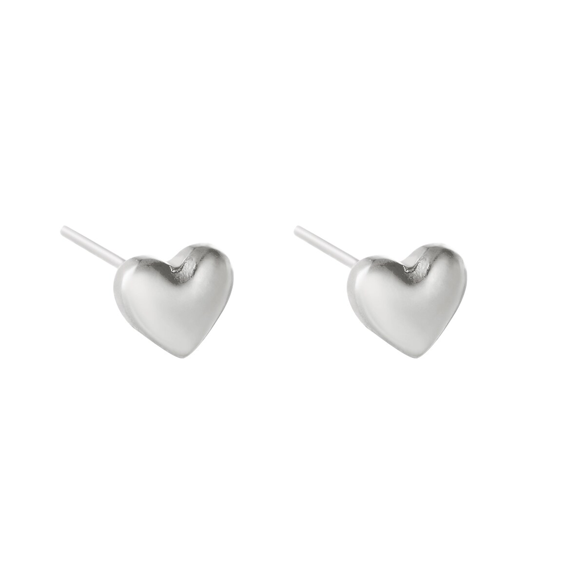 Silver color / Earrings Bold Heart Picture3