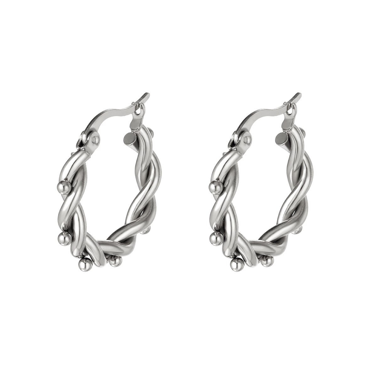 Smooth hoop earrings Large h5 