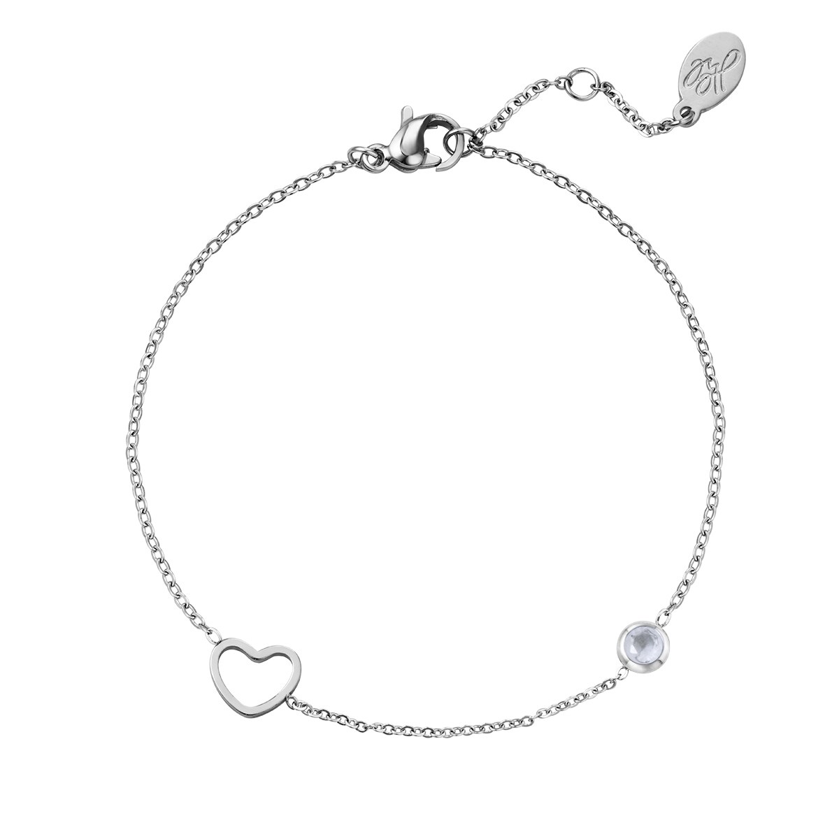 Birthstone bracelet January silver h5 