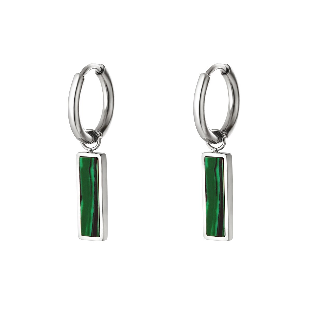 Green bar earrings  h5 