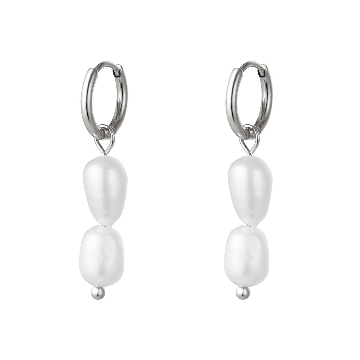 Earrings Double Pearls 