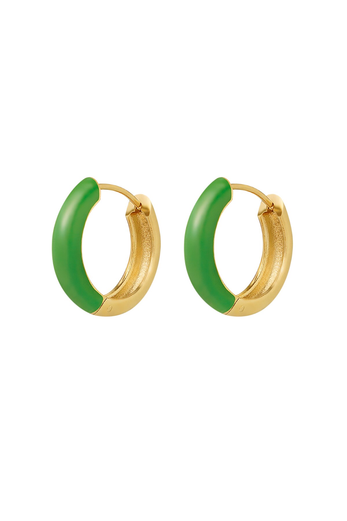 earrings green - Gold color h5 