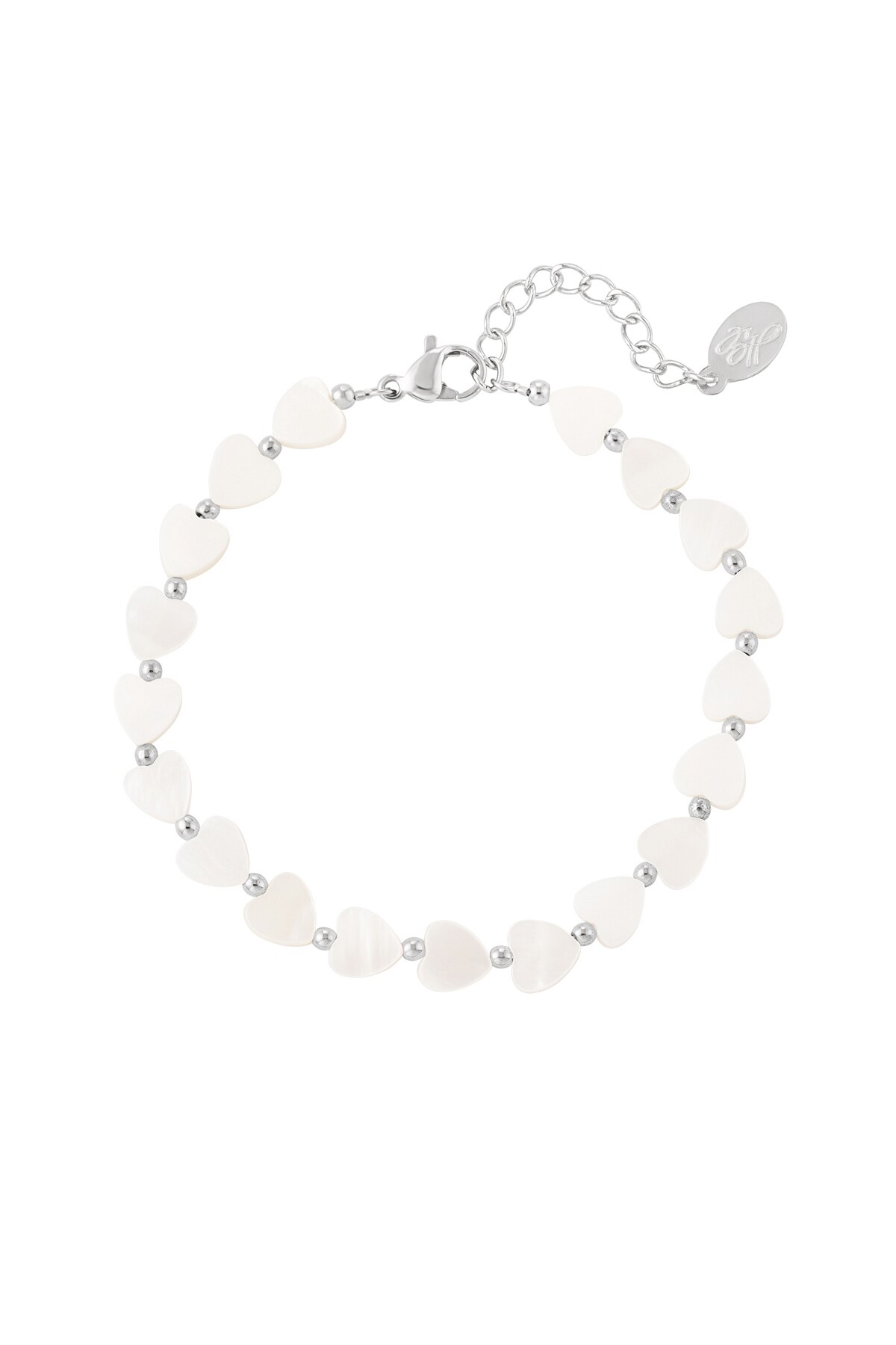 Heart bracelet - Beach collection White silver Shells 