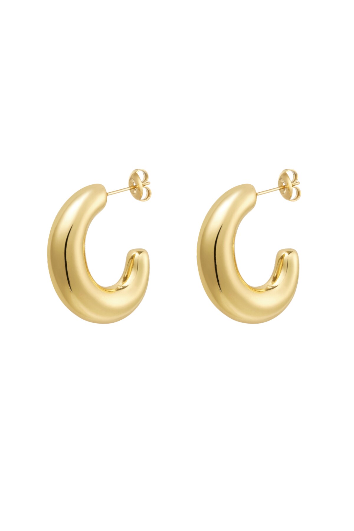 Earrings half moon basic - Gold color 