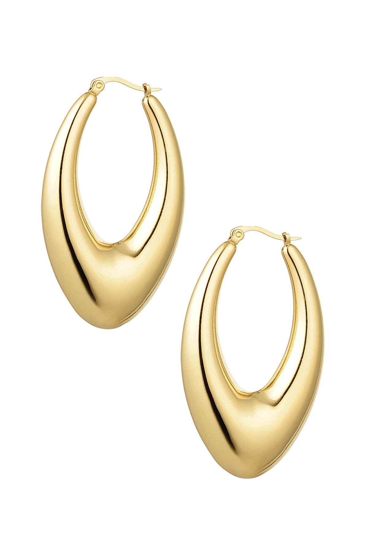 Large gold drop earrings - Gold color h5 