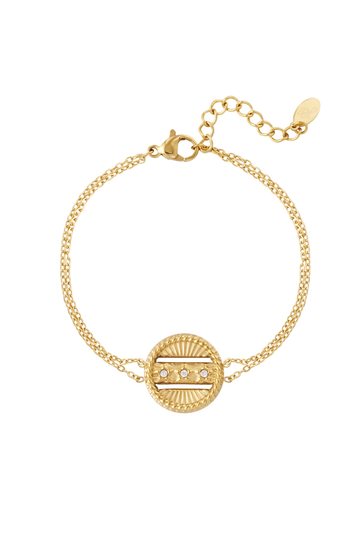 Bracelet with round coin - Gold color 