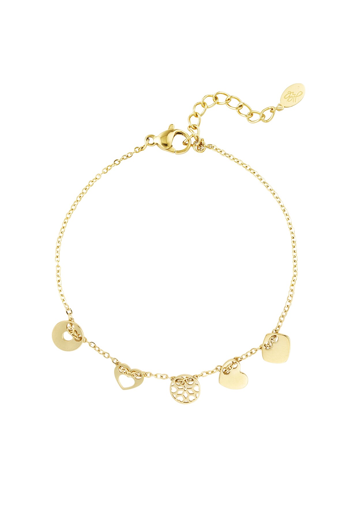 Bracelet with charms - Gold Stainless Steel 