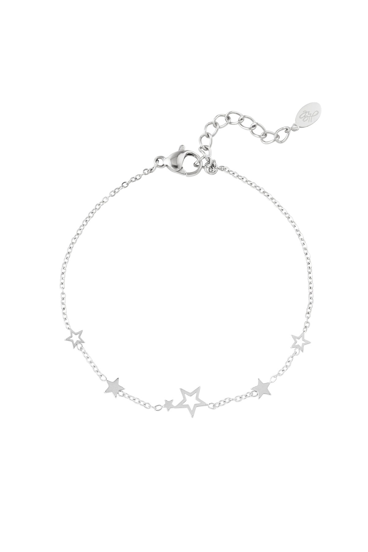 Bracelet stainless steel stars - Silver color h5 