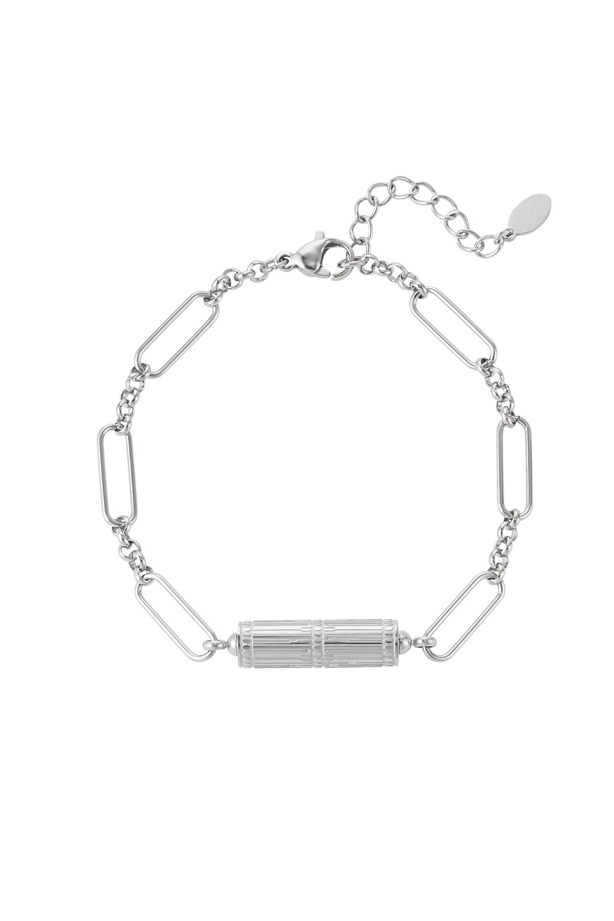 Link bracelet with charm - silver Stainless Steel 