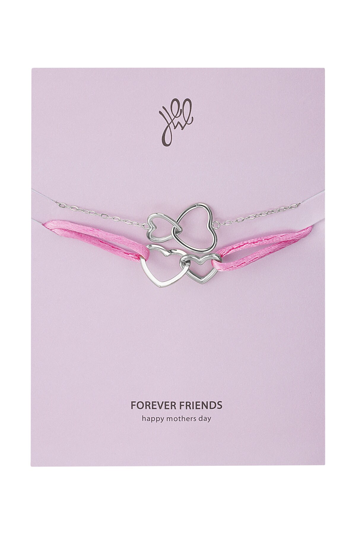 Set of bracelets connected hearts - mother's day - silver Stainless Steel h5 