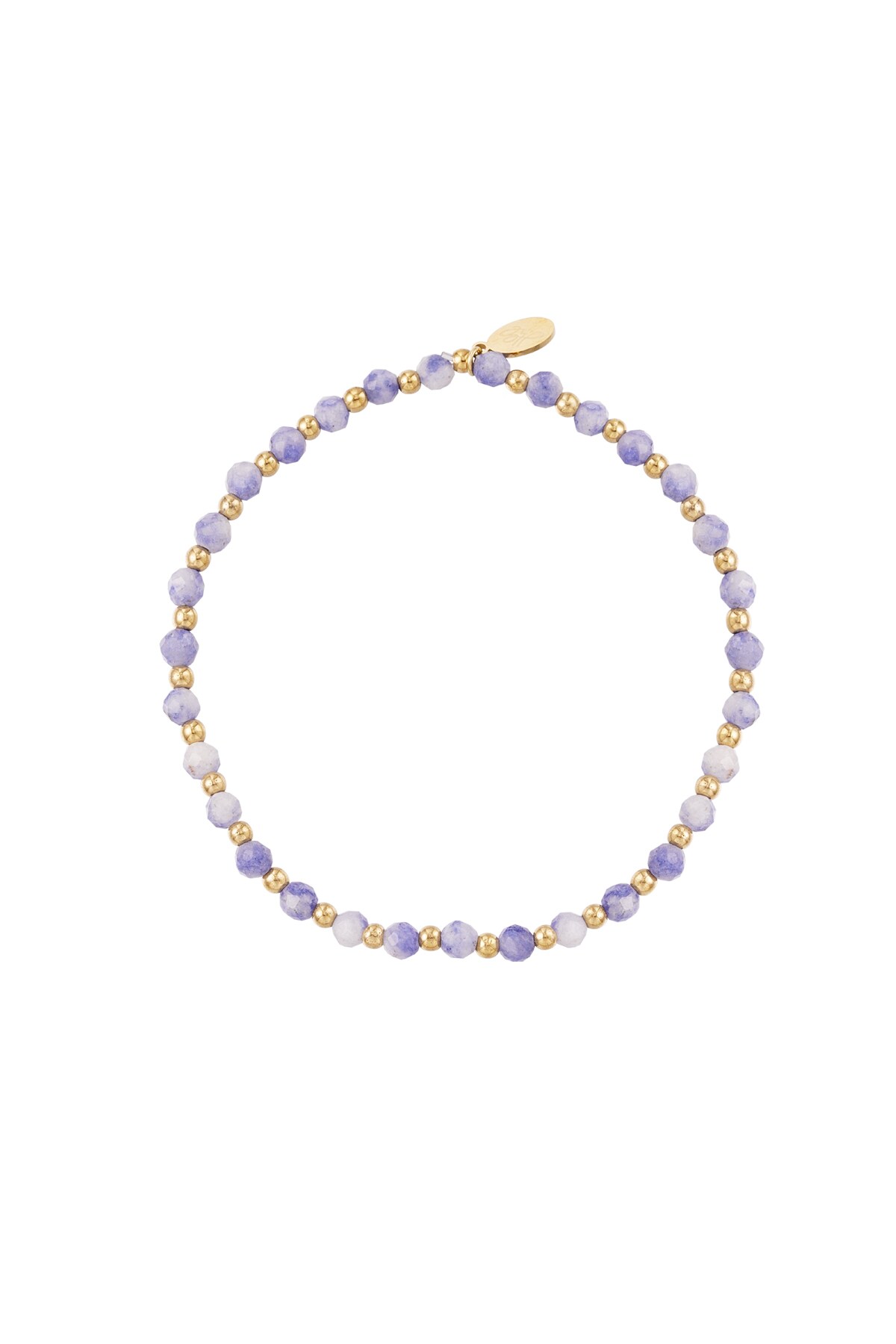 Beaded bracelet - light purple/gold 