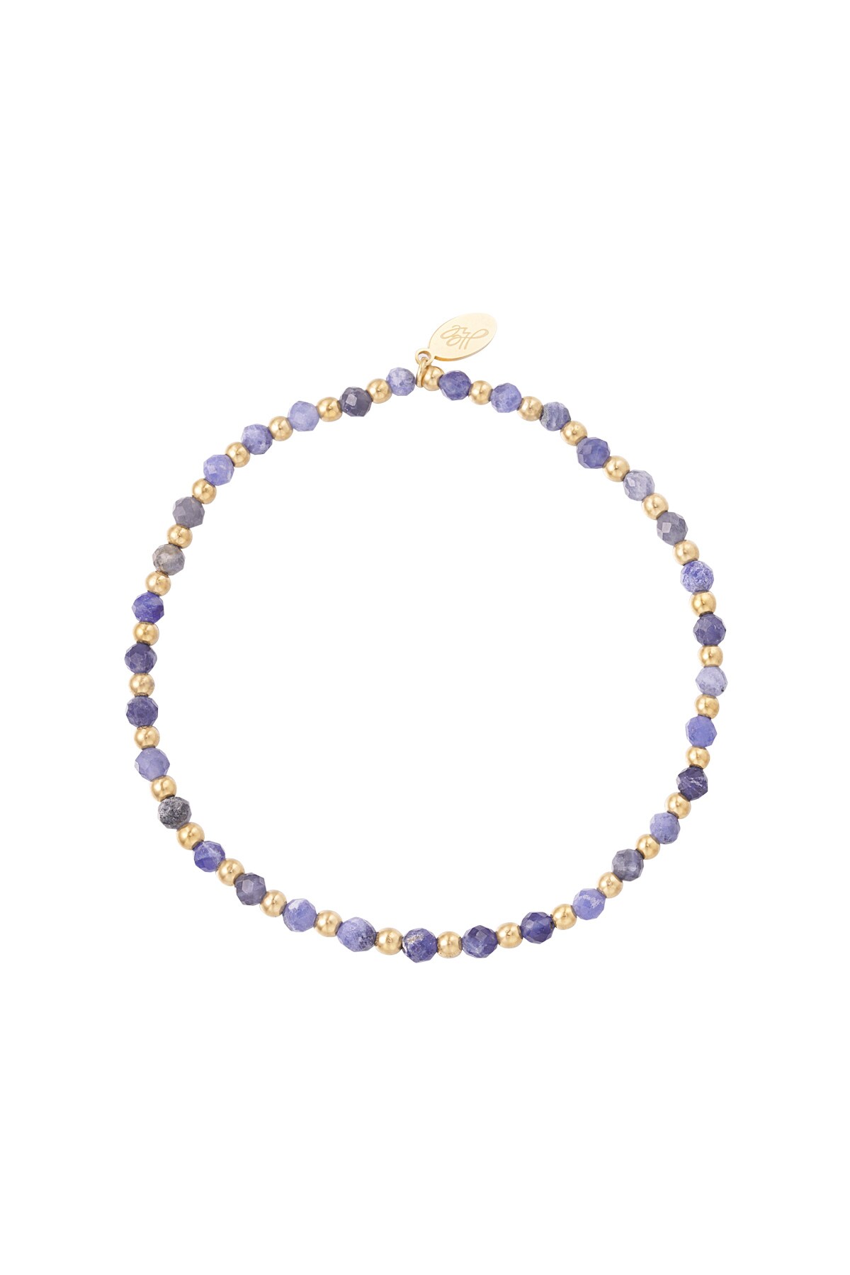 Beaded bracelet - purple/gold h5 