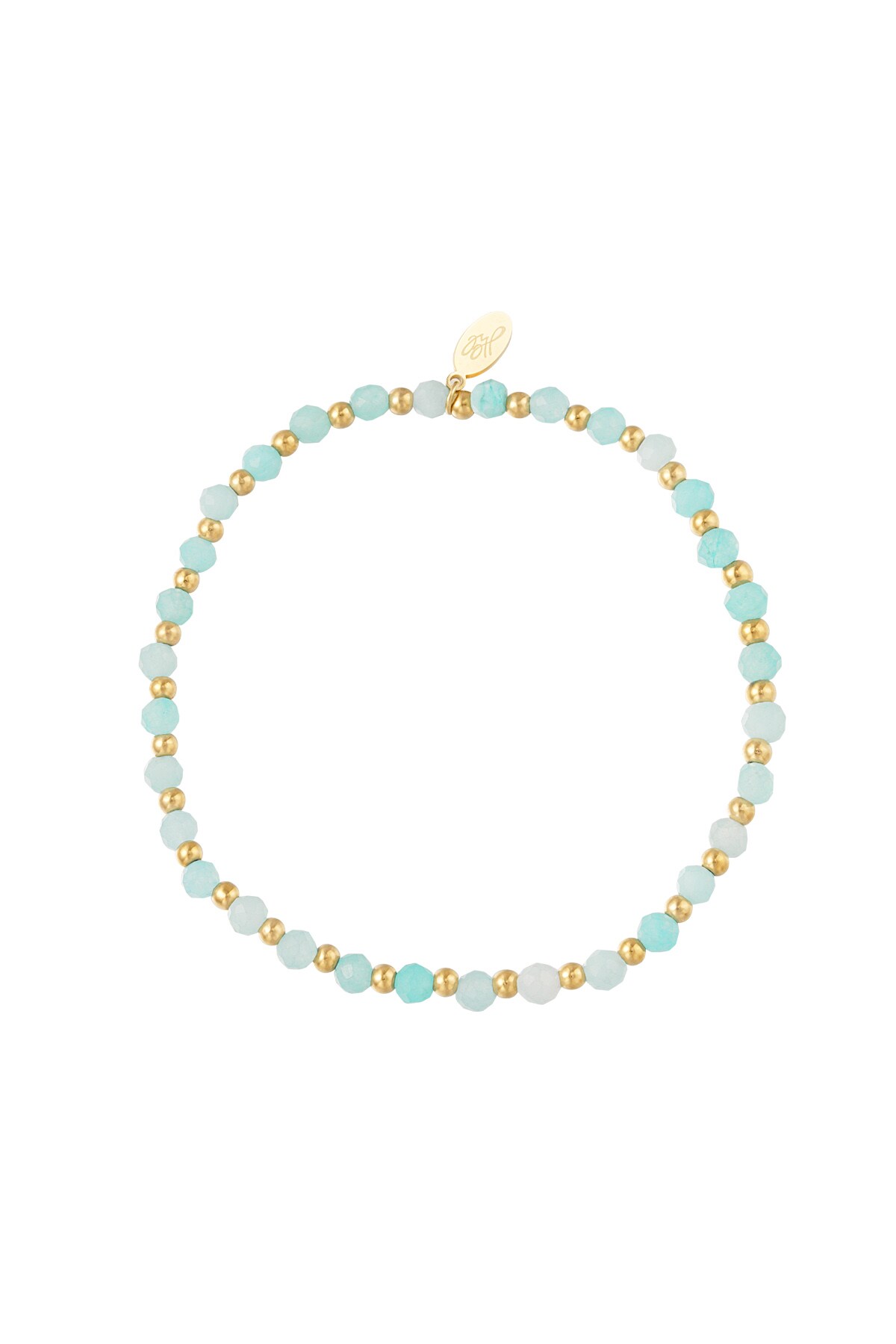 Beaded bracelet - gold/blue h5 