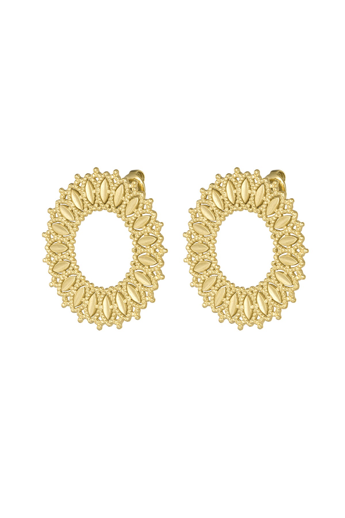 Sun statement earrings - Gold color h5 