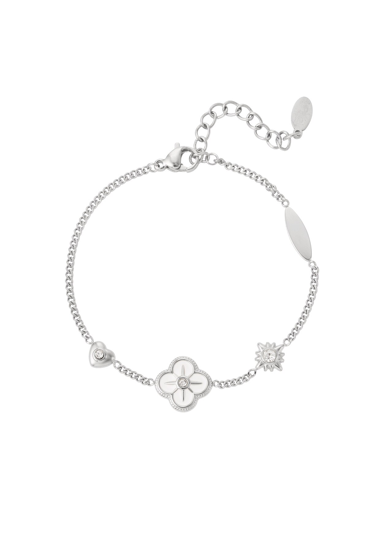 Bracelet charms white details - Silver color h5 