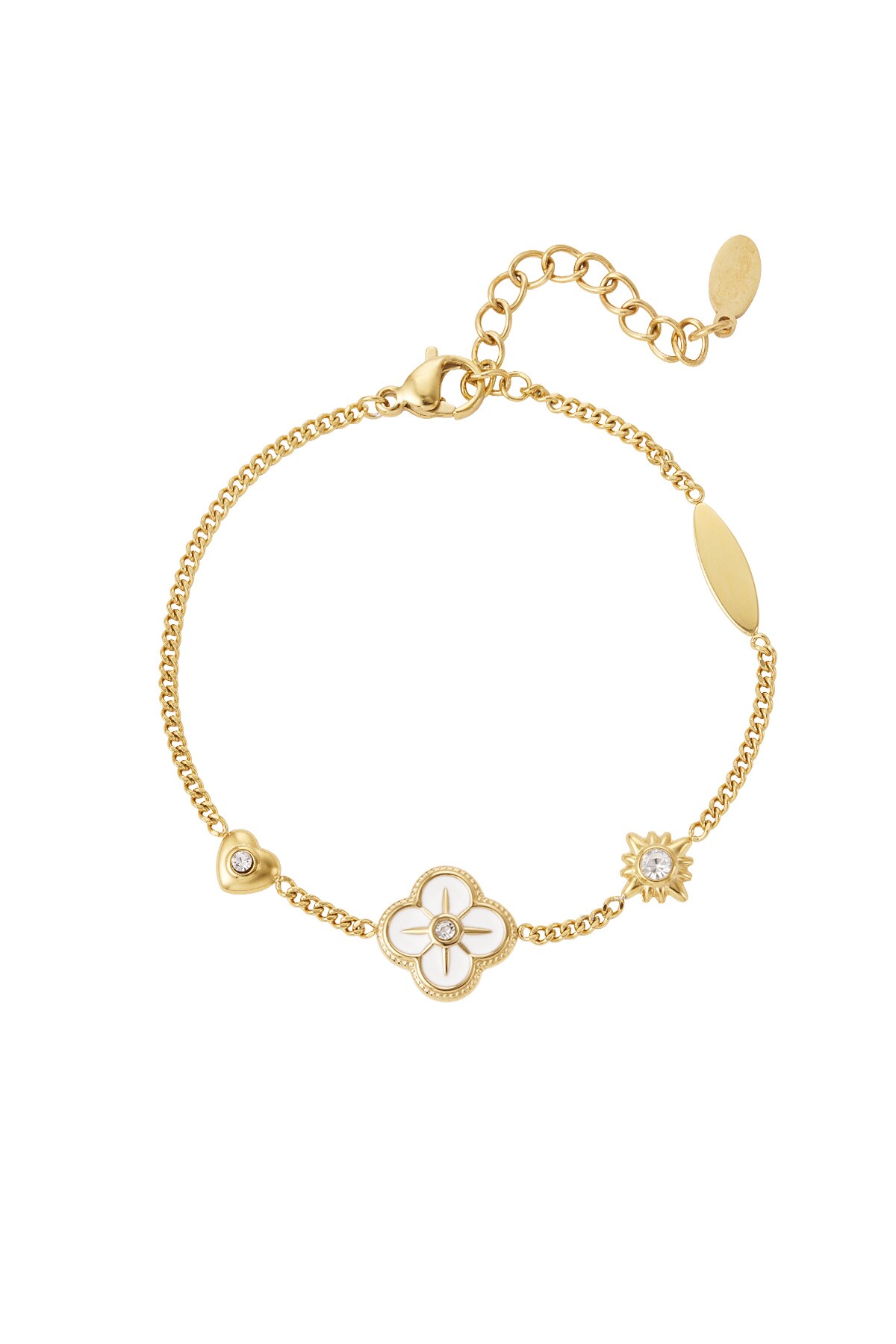 Bracelet charms white details - Gold color h5 