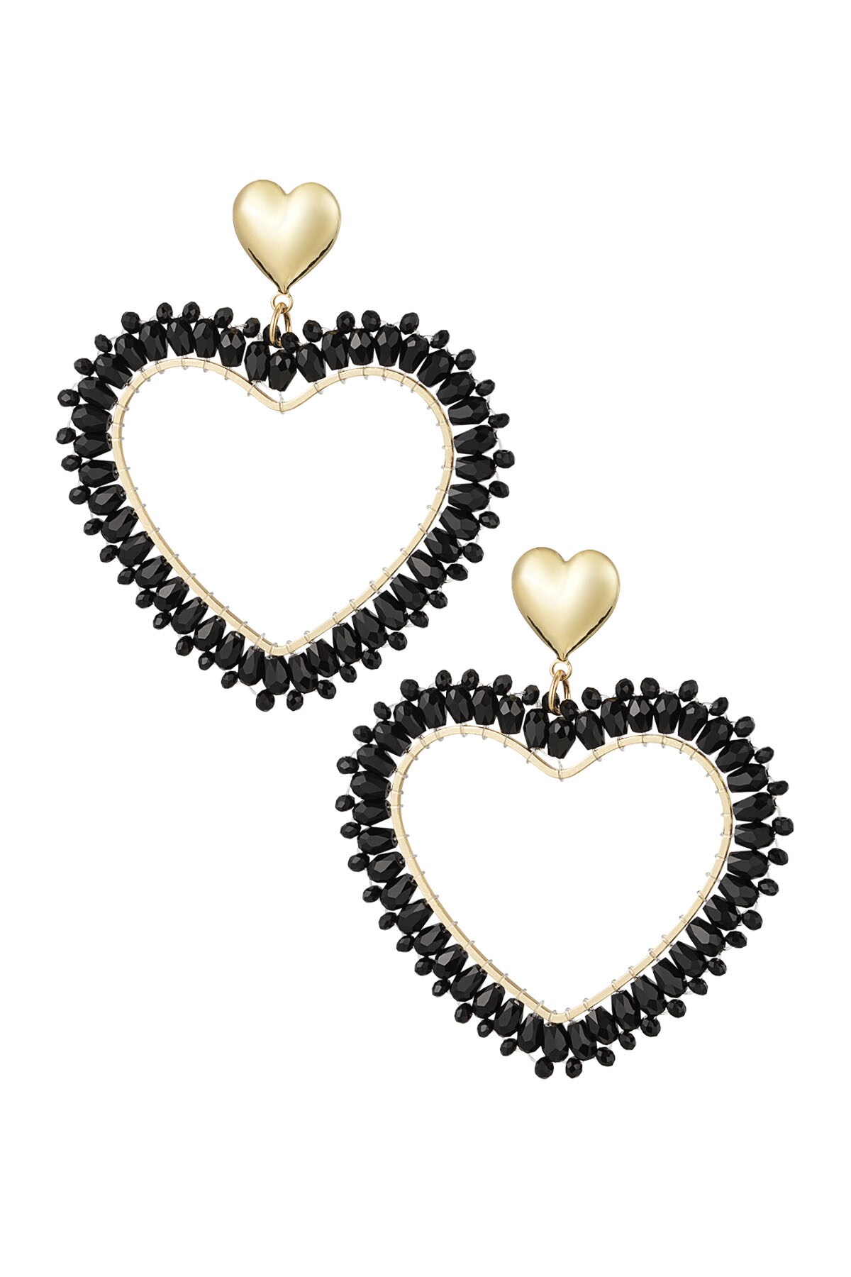 Heart Shaped Earrings Black 