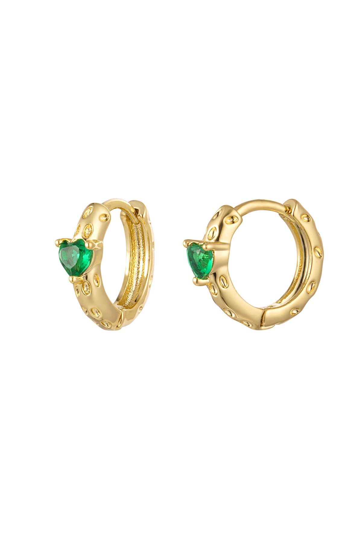 Hoops Heart Stone - Green & Gold Copper 