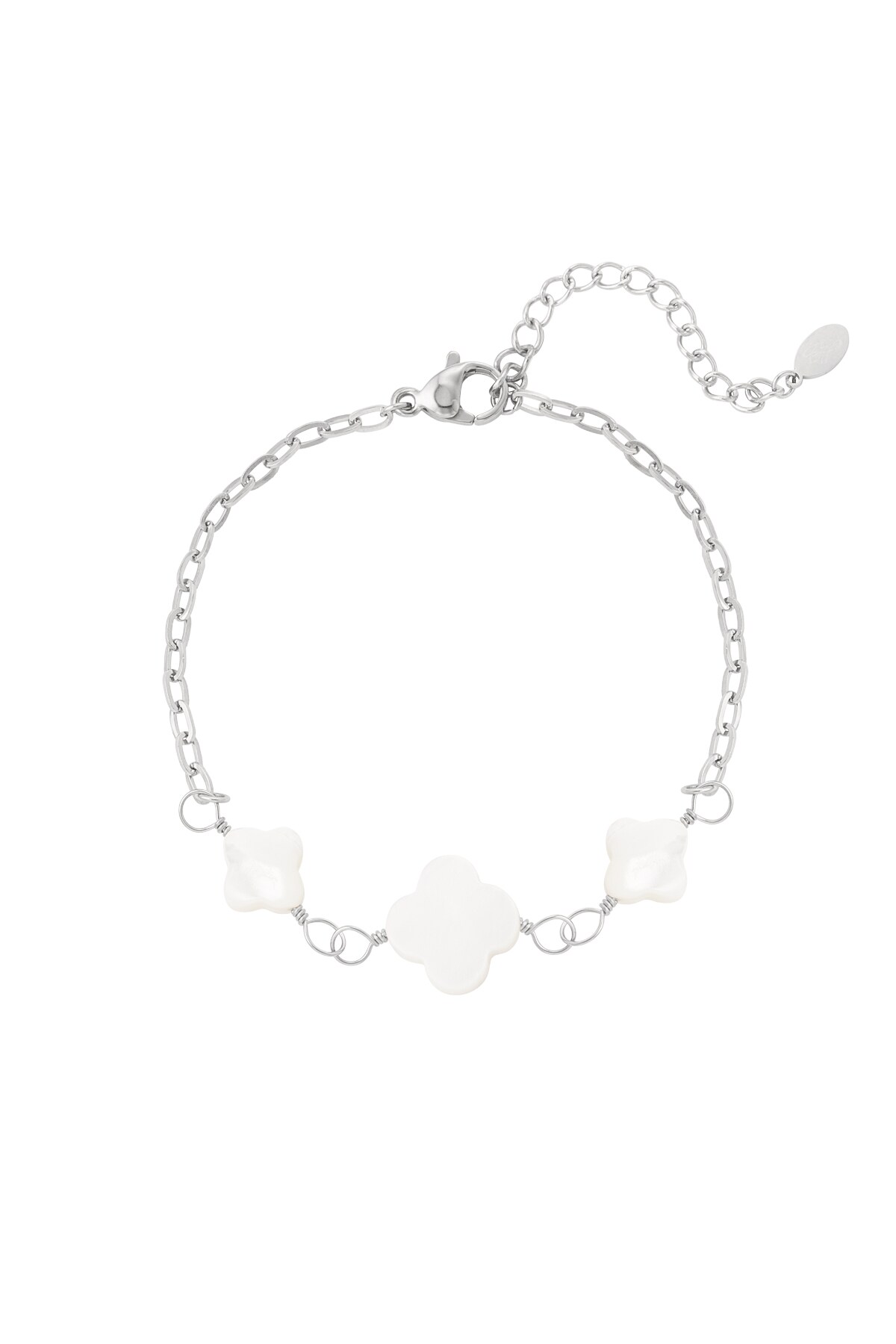 Bracelet with clovers - Silver color h5 