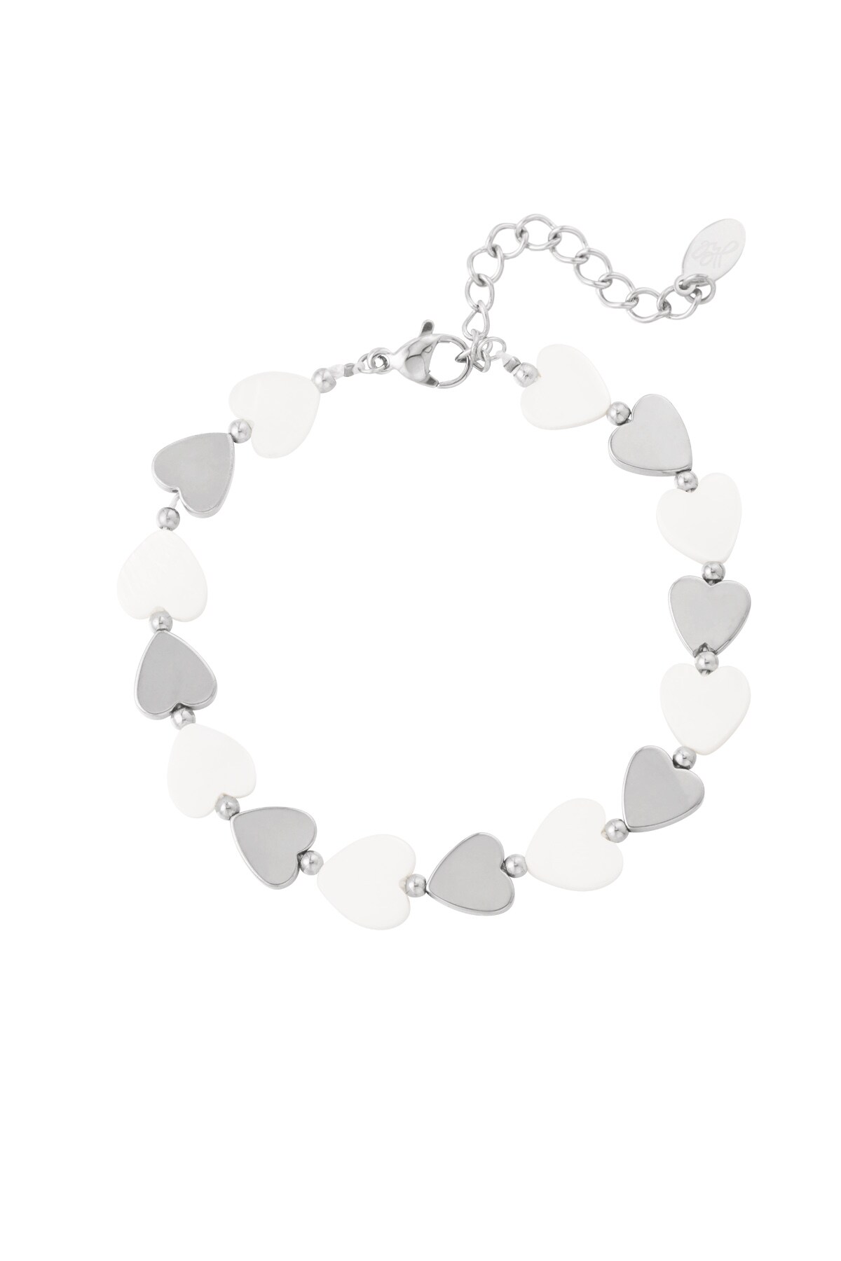 Bracelet sea shovel hearts - Silver color h5 