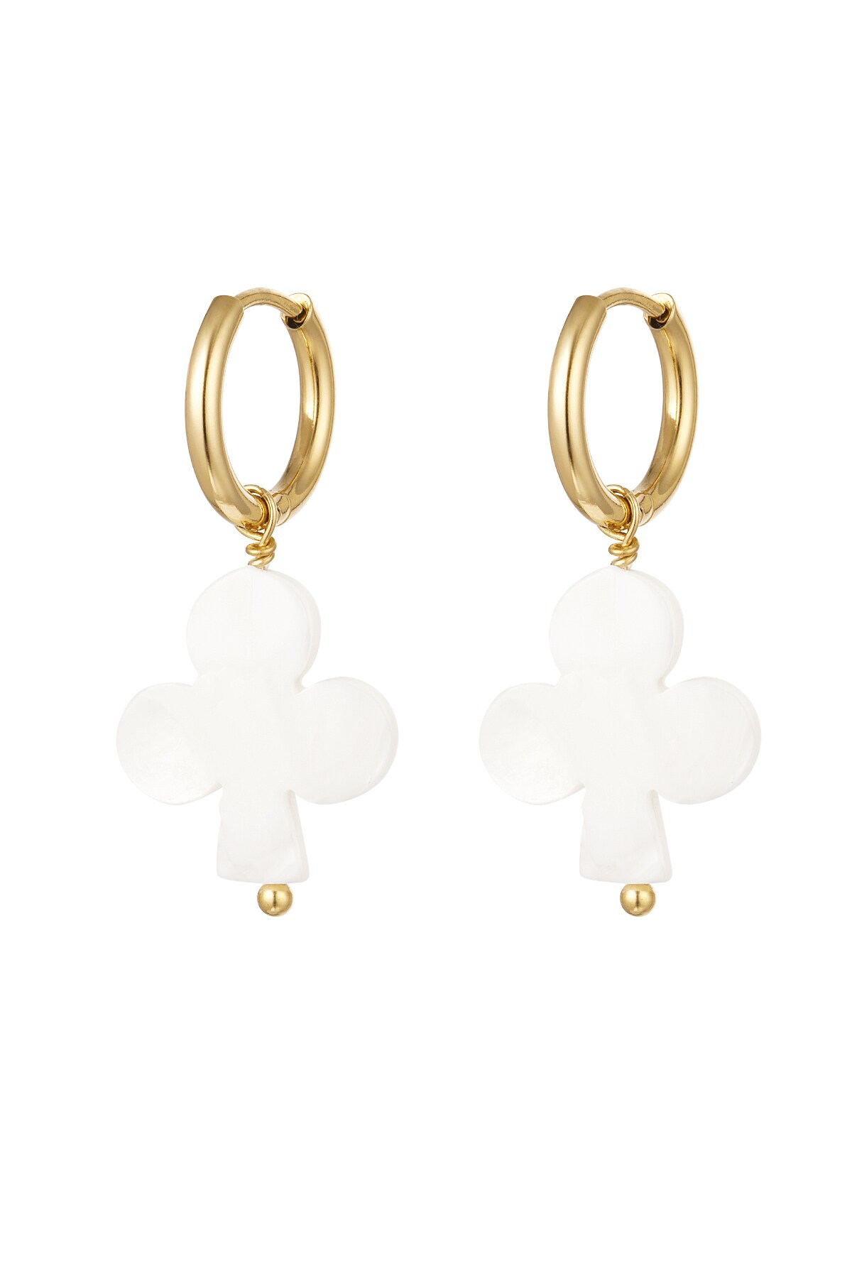 Earrings seashell clover - gold Stainless Steel h5 