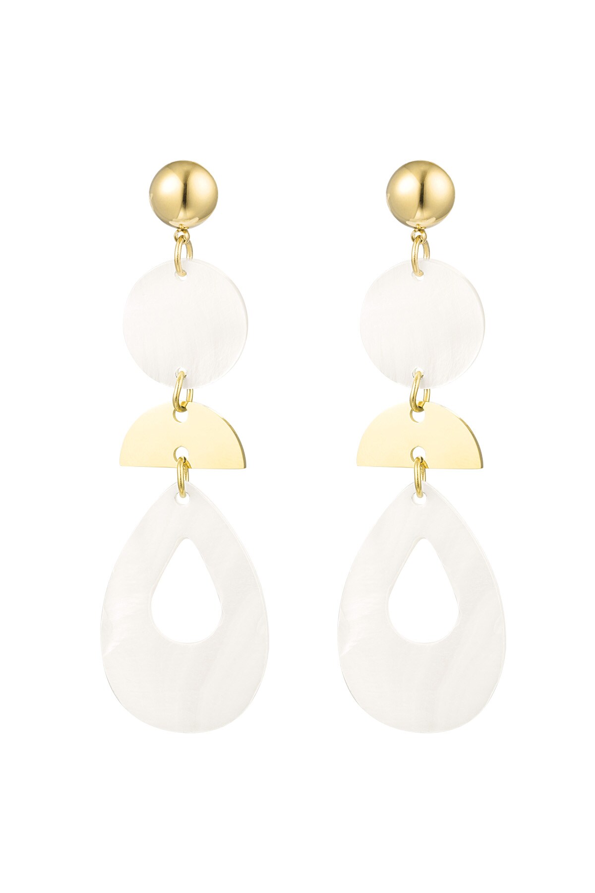 Statement earrings pendants with seashell - gold Stainless Steel h5 