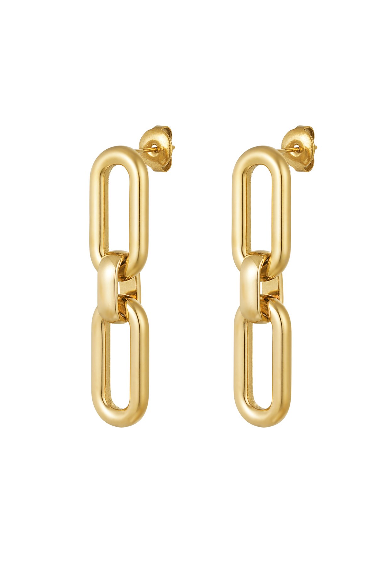 Earrings links elongated - Gold color h5 