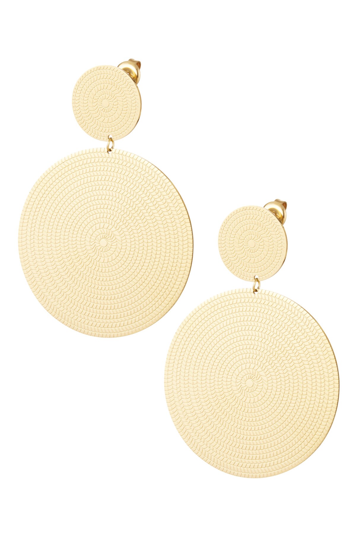 Earrings large hoops - Gold color h5 