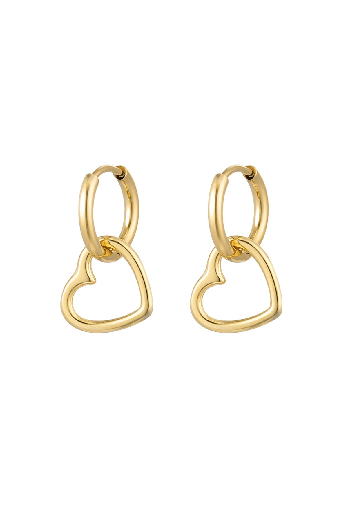 Earrings basic heart - Gold color h5 