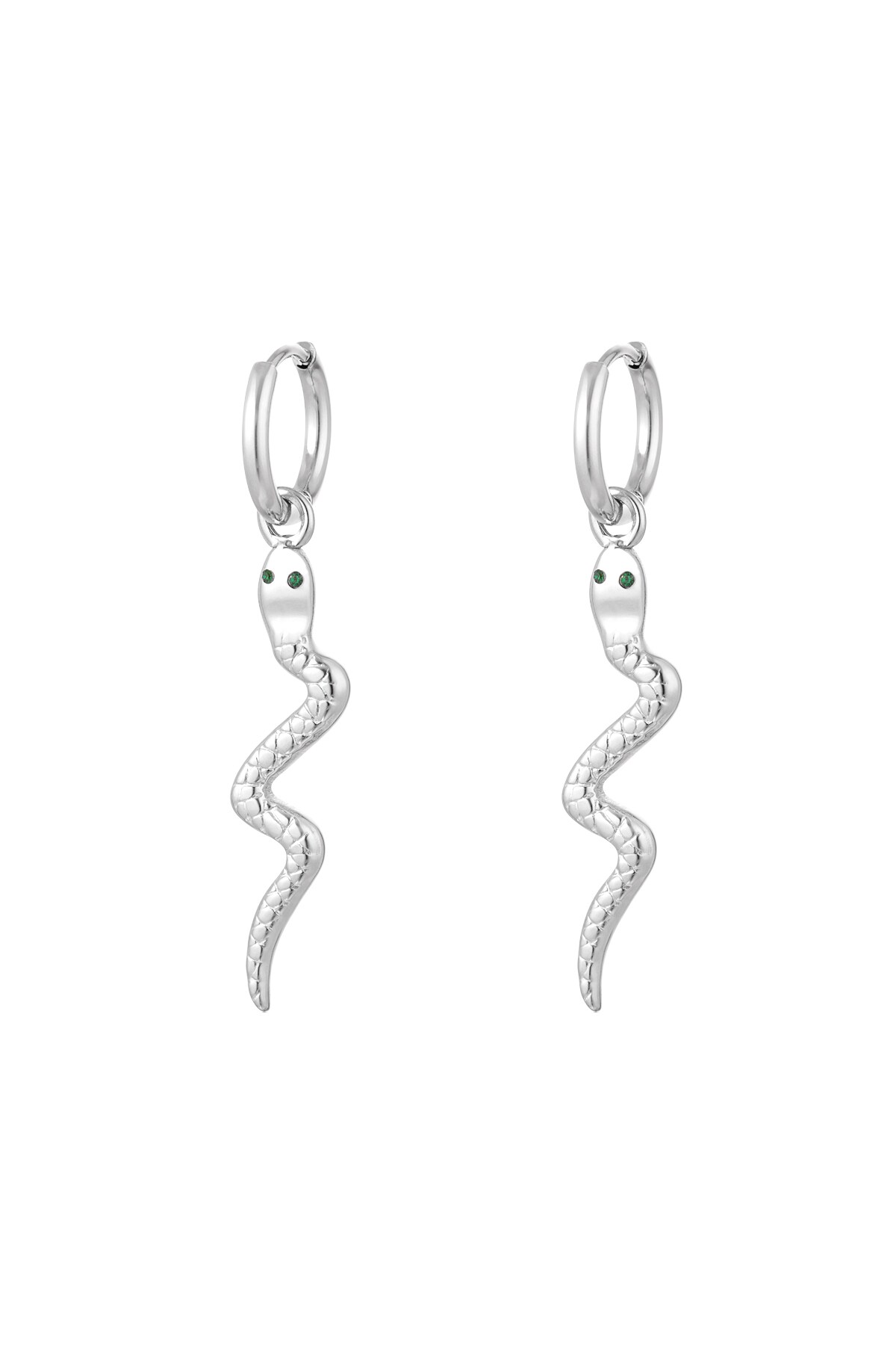 Earrings snake charm - Silver color h5 