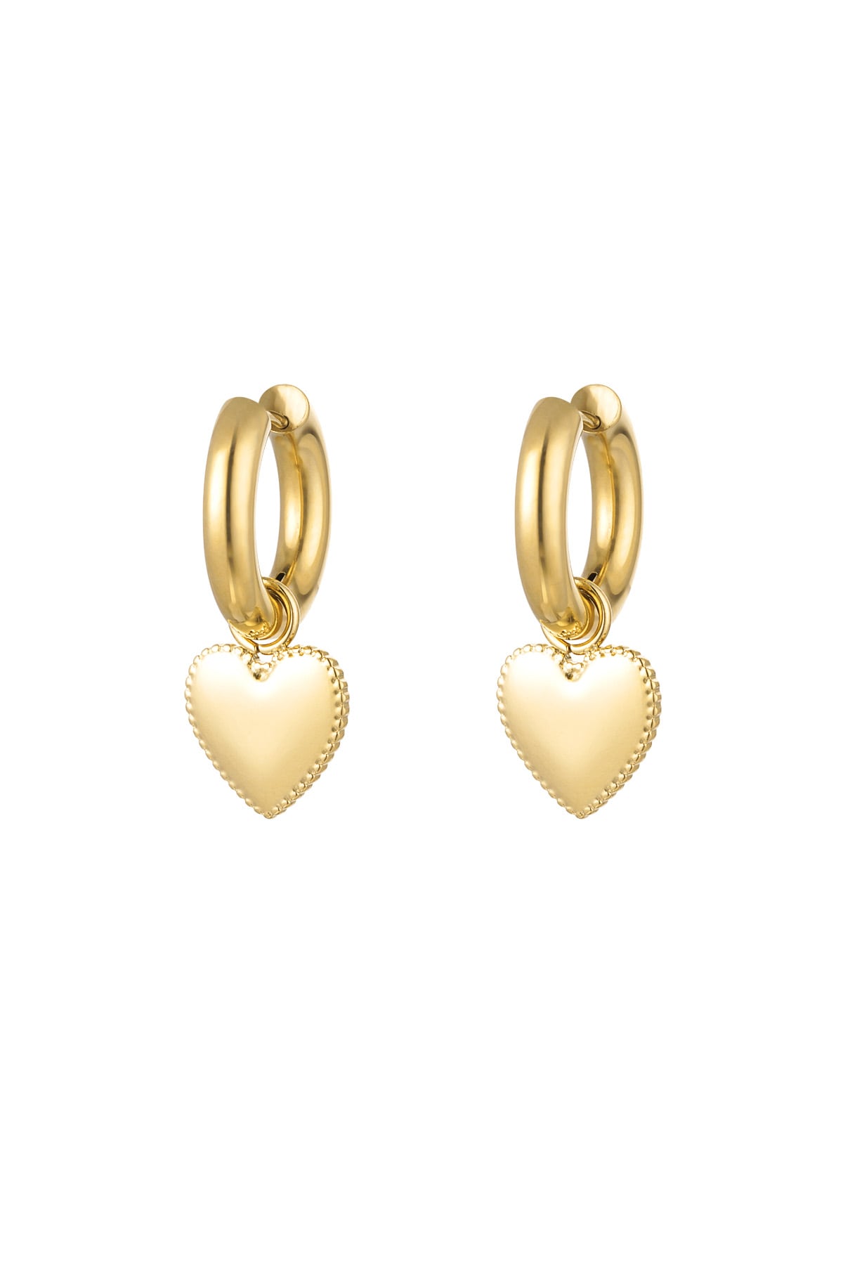 Earrings cute heart - Gold color h5 