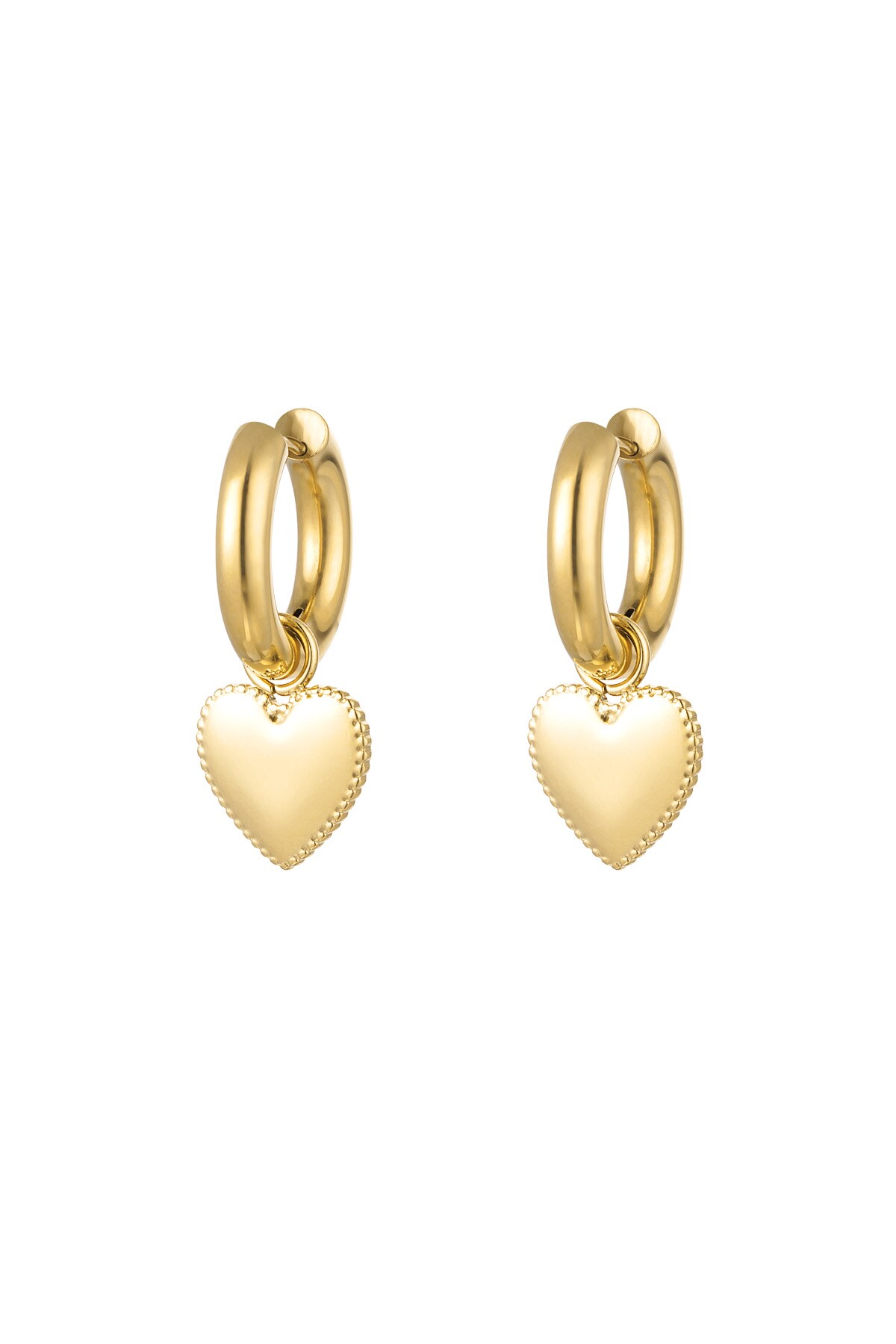 Earrings cute heart - Gold color 