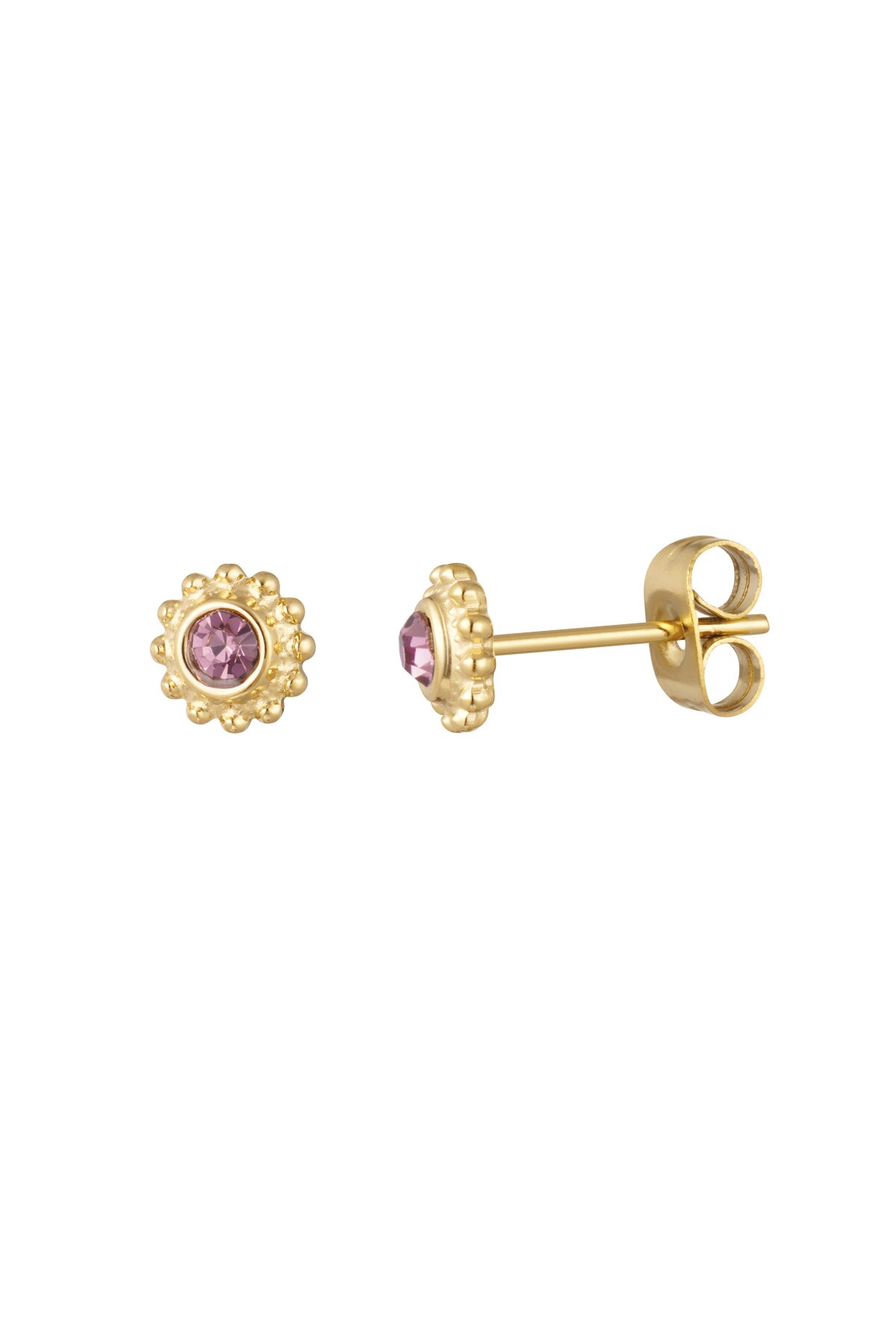 Ear studs moon - purple gold h5 